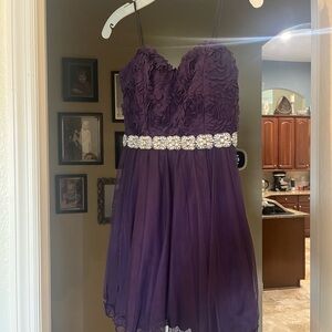 City Triangles Deep Purple Strapless Dress